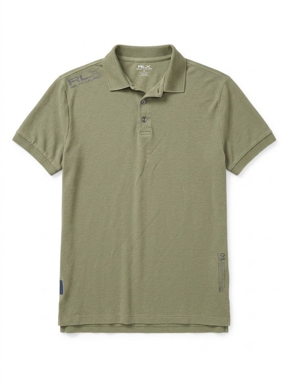 RLX Ralph Lauren Men's Performance Polo Shirt Golf Short Sleeve Olive Green Med